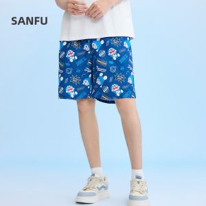 SANFU | Mens Full Pattern Short Pants Drawstring Waist