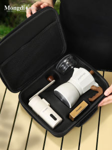 Mongdio Double Valve Moka Pot Coffee Brewing Kit Hand Grind Portable Outdoor Camping Coffee Equipment Aluminum MaterialAmerican Style