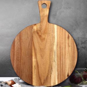 MEISITEKEKE | Acacia Wood Round With Handle Hanging Chopping Board