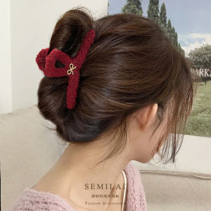 Red High-End Small Fragrance Style Hair Clip Womens 2025 New Model Large Quantity Ponytail Shark Clamp Hair Accessories