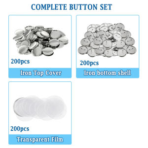 100/200pcs DIY Button Part Supplies 25mm-75mm for Button Maker Machine Round Metal Pin Badge (Iron Top & Bottom & Plastic Film)
