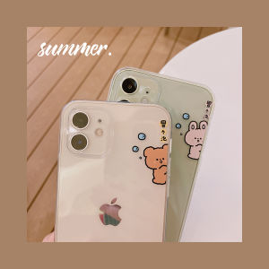 New 17Pro Original Cartoon Bear Rabbit Simple Mobile Phone Case Suitable for iPhone13/12Promax Apple16 Huawei Xiaomi Cute 15/15Pro/15Promax/15Plus