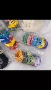 Ikat Rambut Kain Warna Warni Karet Kunciran Rambut Besar JUMBO isi 20pcs 25pcs +Dompet ISP001