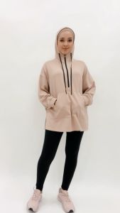 GLOWco Womens Oversized Hoodie Modest Activewear Sweater with Zip