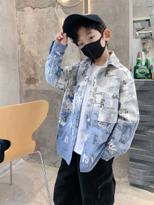 Boys Denim Shirt Jacket Tie Dye Spring Autumn Style Childrens Fashion Cool Casual Long Sleeve Jeans Outerwear for Kids