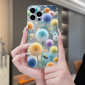 Dandelion Phone Case For iPhone 17 Air 16E 16 15 14 11 Pro Max Plus 13 12 Mini 8 7 X Transparent Shockproof Cover