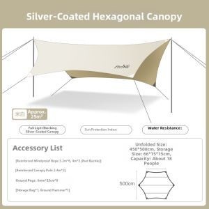 ETRAVEL | Portable UV Protection Hexagonal Tent
