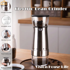 Vision Electric Coffee Grinder Portable Stainless Steel Coffee Maker Travel Fully Automatic Espresso Machine Household Grain Espresso Grinder Kitchen Pepper Grinder - USB Charging