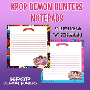 KPOP Demon Hunters Cute Notepads 3 sizes available