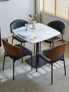 Modern Minimalist Square Rockboard Table Leisure Balcony Reception Table And Chair Combination Luxury Nordic Style Small Table