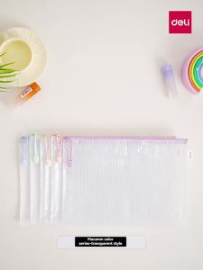 Zipper Mesh Bags A4/A5 Plastic Zipper Bags For Organizing Zipper Mesh Bags Waterproof Clear Travel Bags Office Supplies Document