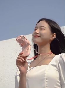 Mini Halter Fan Outdoor Camping Handheld Portable Fan Desktop Folding USB Charging Small Fan