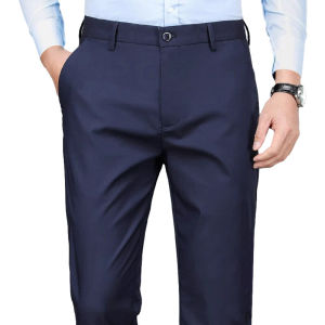 Mens Casual Trousers Winter New Style Thickened Fleece Lined Straight Leg Business Suit Pants Dad Long Pants Fashion Urban