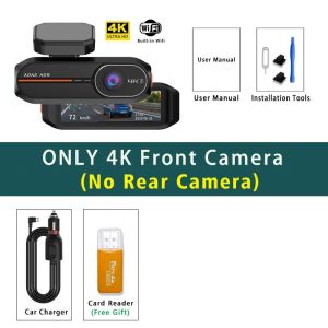 4K 3840*2160P Dash Cam WiFi GPS ADAS Front 4K Rear 2.5K DVR Video Recorder 24H Night Vision Dashcam Car Camera For Car Black Box