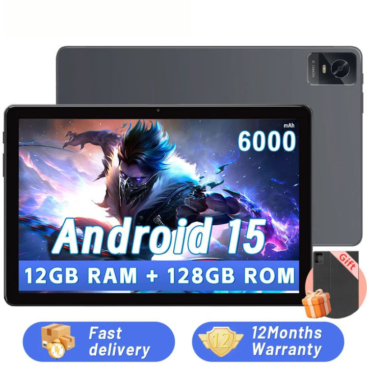 Tablets, 10.1inch Android 15 Tablet with 12GB RAM 128GB ROM 1TB