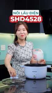 LẨU ĐIỆN 3.5L SUNHOUSE SHD4528 - Công suất 1200W nấu chín nhanh bảo hành 12 tháng
