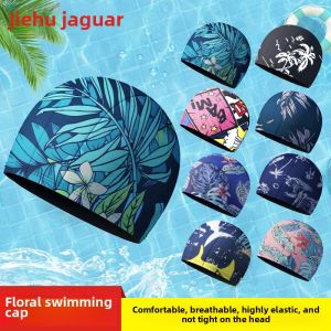 Calico Swimming Cap Quick Drying Breathable Fashion Adult Male Female Adult Cloth Cap Swimming Cap Garden Decoration Outdoor