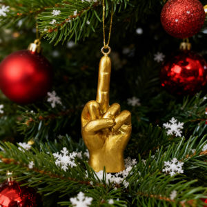 ตุ๊กตาชูนิ้วกลางแบบกำหนดเอง ของตกแต่งแขวนสุดสร้างสรรค์ ของประดับต้นคริสต์มาส ของขวัญวันหยุดสุดแปลก