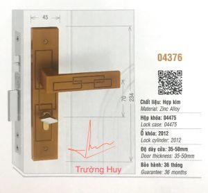 [chính hãng] khoá cửa phòng màu gỗ Việt Tiệp 04376 - Bảo hành 3 năm