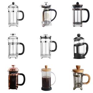 Fine Filter Stainless Steel Glass French Press Coffee Pot