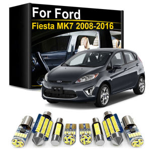 9Pcs LED Interior Dome Light Bulb Kit For Ford Fiesta MK7 2008 2009 2010 2011 2012 2013 2014 2015 2016 License Plate Lamp