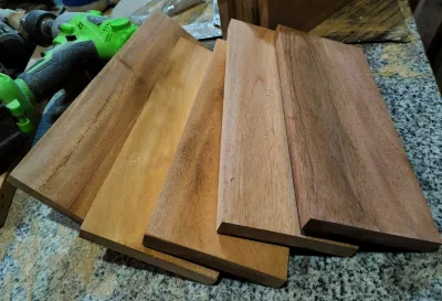 Wood plank. 10 inches by 5 inches by 1 inch made from mahogany wood. smooth on all sides.