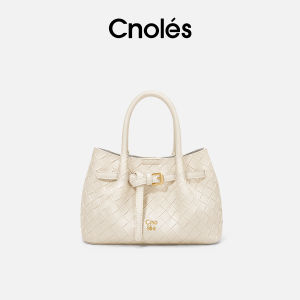 Cnoles Knitted Handbag 2025 New Autumn Winter Versatile Commuter Single Shoulder Crossbody Bag Soft Medium Size Leather