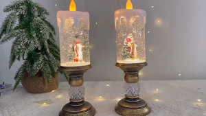 SG Stock Christmas LED Light Candle Retro Wind Lantern Xmas Party 3D Christmas Tree Santa Table Decoration Nordic Gift