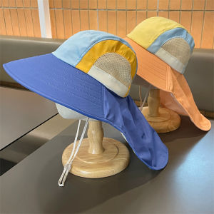 Childrens Sun Protection Hats Breathable Beach Large Brim Hats Spring Summer New Style Boys Fishing Village Sun Hats