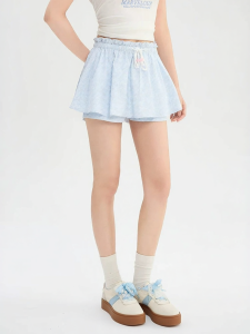 SANFU | Elastic High Waist Comfortable Layered Design Shorts