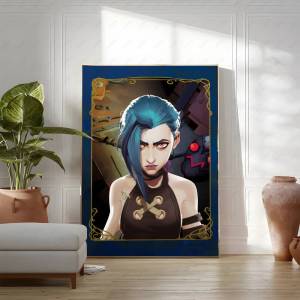Bandai | Popular Game League of Legends Arcane Ⅱ Anime Characters Jinx Vi Anime Poster Canvas Painting Wall Art Pictures Home Decor Gift
