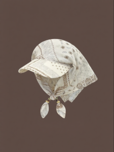 Printed Sunscreen Visor Cap with Tie Strap
