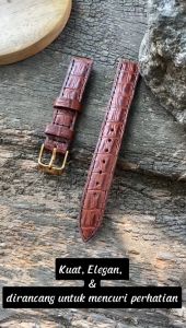Strap Tali Jam Tangan Kulit Sapi Motif Garansi 1 Tahun - Coklat