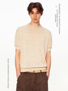 MADWITCH | Elegant Design Mixed Hemp Knit Short Sleeve Tshirt