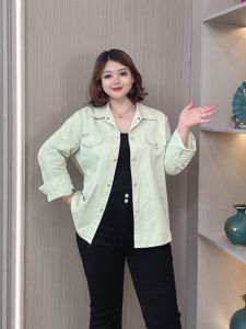 Fall Fashion plus Size Womens Loose Slimming Long Sleeve Shirt Jacket Casual Style Korean Version Pure Color Commute Shirt