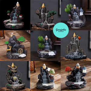 Backflow Incense Burner Holder 31 Designs | Ceramic Waterfall Incense Cone Burner | Zen Lotus Flower Home Decor | Aromatherapy Smoke Fountain | Stick Cone Incense Stand | Creative Ornament Gift | Buddhist Meditation Decor | Sandalwood Incense Compatible