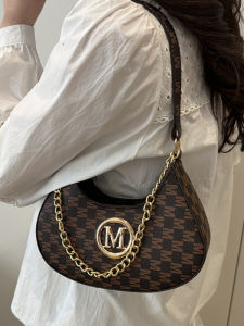 กระเป๋าสะพายข้างผู้หญิงสไตล์ฝรั่งเศสย้อนยุคแบบลำลองพิมพ์ลายโซ่สะพายข้างแบบอเนกประสงค์กระเป๋าสะพายข้างแบบลำลองแบบใหม่