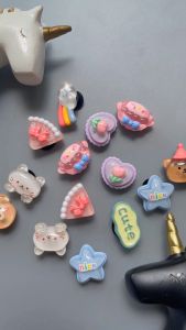 Bộ 14 Jibbitz Sticker Charm 3D chủ đề bánh Pizza DIY Mayto nhựa cứng bóng gắn Dép Crocs Cross Dép Sục Cá Sấu JB-14