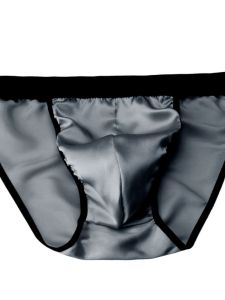 100% Mulberry Silk Mens Briefs Low Waist U-Design Antibacterial Luxury Sensual Half-Thong Underwear Single Piece Pure Color