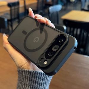 Ốp Điện Thoại Google Pixel Mỏng Trong Suốt Mờ Tương Thích Magsafe Hỗ Trợ Sạc Không Dây Màu Đen Cứng Cáp Chống Xước