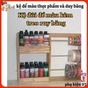 Kệ Gỗ treo ruy Băng- kệ Gỗ treo ruy băng + Để đồ