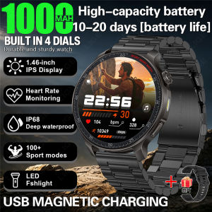 LIGE | Đồng Hồ Thông Minh LIGE Mới 1000mAh Có Chức Năng Gọi Bluetooth Hơn 100 Chế Độ Thể Thao Theo Dõi Sức Khỏe Chống Nước IP68 Màn Hình Lớn 1.46 Inch Và Đèn Pin