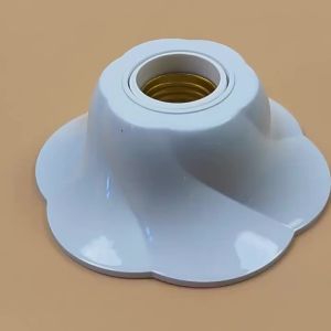 EELHOE | E27 Rose Shaped Pendant Lamp Holder Minimalist White Fixed Base Socket Base Ceiling Wall Light Base Holder