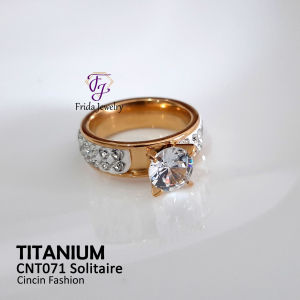 Cincin Wantia Titanium Solitaire Mewah Elegan Anti Karat Awet Cocok dipakai pesta kondangan jalan-jalan kado hadiah ultah cnt071