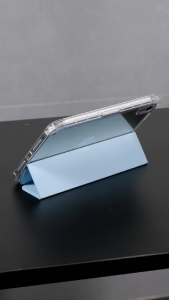 Ốp Bao Da Trong Suốt Gấp Gọn Kiêm Giá Đỡ Có Khay Đựng Bút Cho iPad Pro M4 M2 M1 Air 7 6 5 4 Mini 7 6