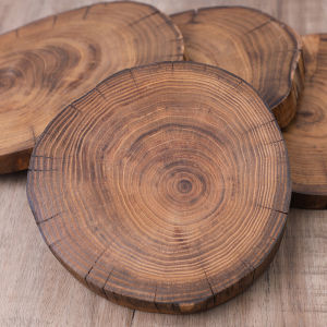 Original Wood Cup Mat Heat Resistant Pad Tea Mat Solid Wood round Gongfu Tea Tray Tea Ceremony Cup Holder Pot Support