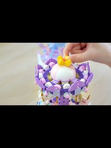 Kids Music Box Building Block Set Mini Rotating Musical Box Toys For Girls