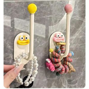 Hair Rings Hair Clips Adhesive Hooks Toilet Storage Rack Headband Holder Plastic Jewelry Storage Rack