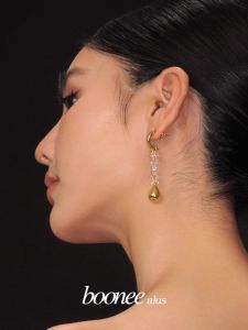 Boonee Alus Long Waterdrop Zircon Earrings Women Elegant Unique Design Luxury Feelings Ear Jewelry New Style Fashionable Accessories
