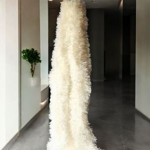 slinger hijau salju tebal 9 cm panjang 2 meter slinger Tinsel rumbai dekorasi